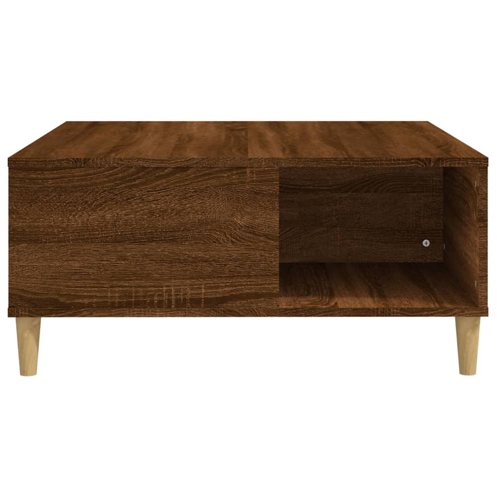 Salontafel 80x80x36,5 cm bewerkt hout bruin eikenkleur is nu te koop bij PeponiXL, paradijselijk wonen!