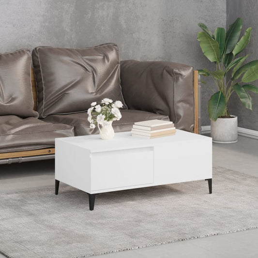 Salontafel 90x50x36,5 cm bewerkt hout wit is nu te koop bij PeponiXL, paradijselijk wonen!