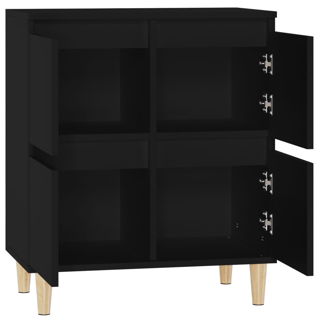 Dressoir 60x35x70 cm bewerkt hout zwart is nu te koop bij PeponiXL, paradijselijk wonen!