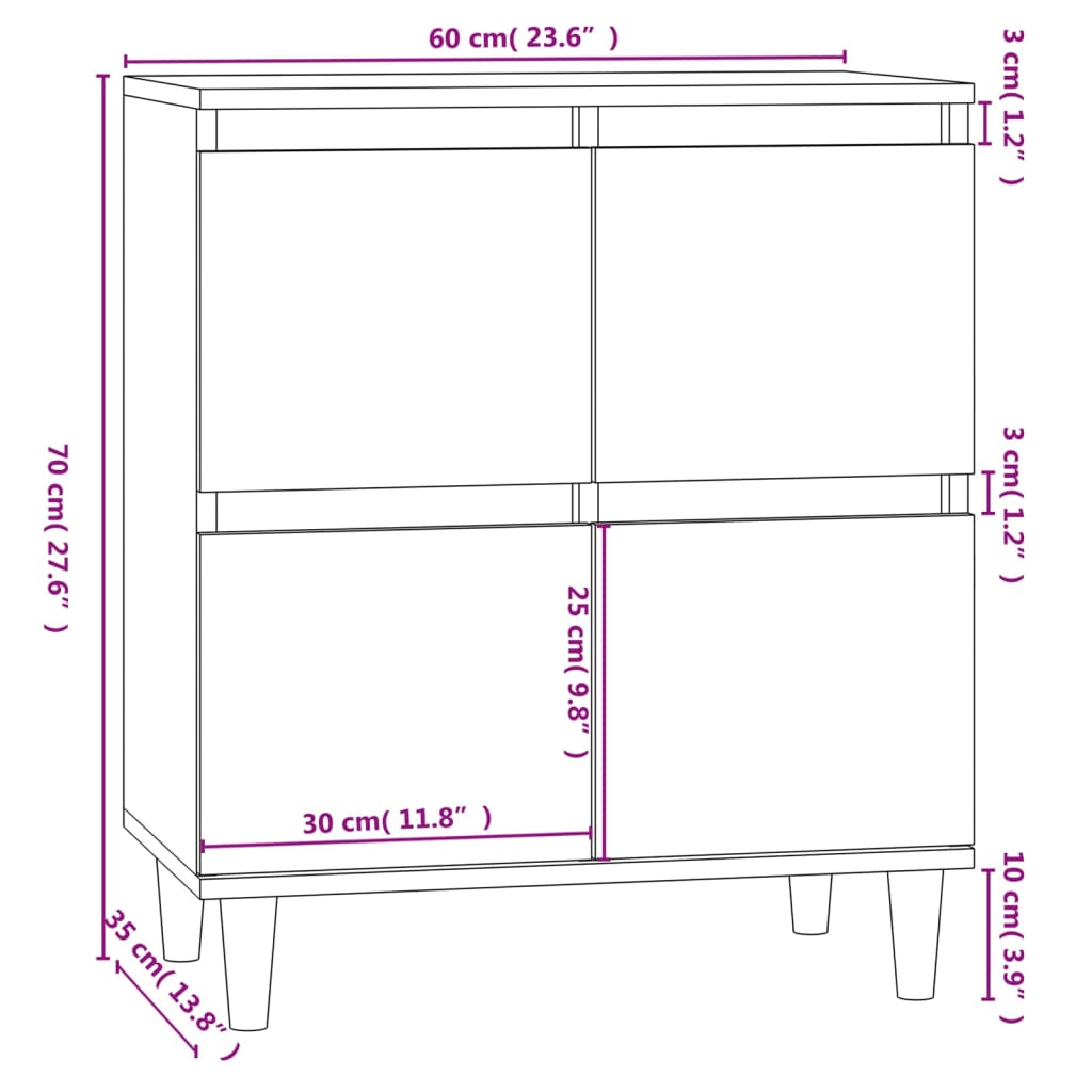 Dressoir 60x35x70 cm bewerkt hout zwart is nu te koop bij PeponiXL, paradijselijk wonen!
