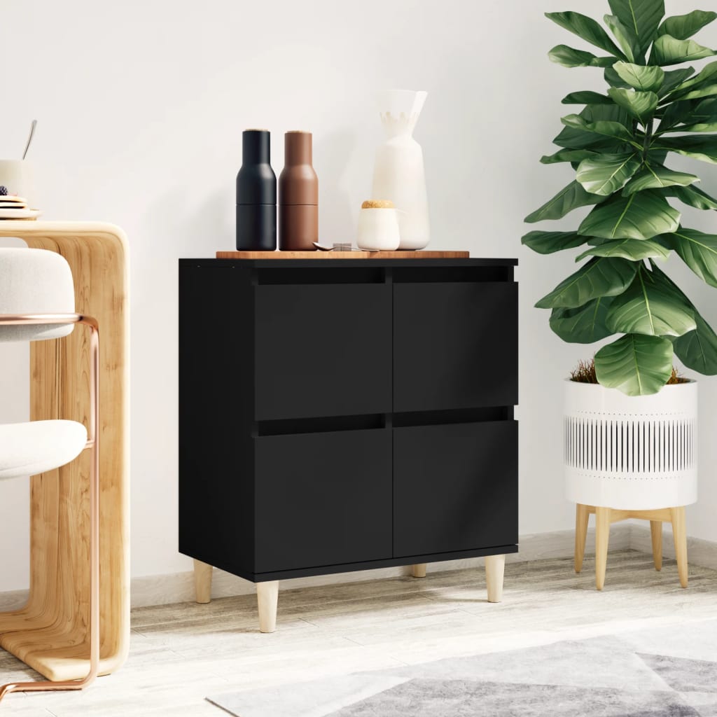Dressoir 60x35x70 cm bewerkt hout zwart is nu te koop bij PeponiXL, paradijselijk wonen!