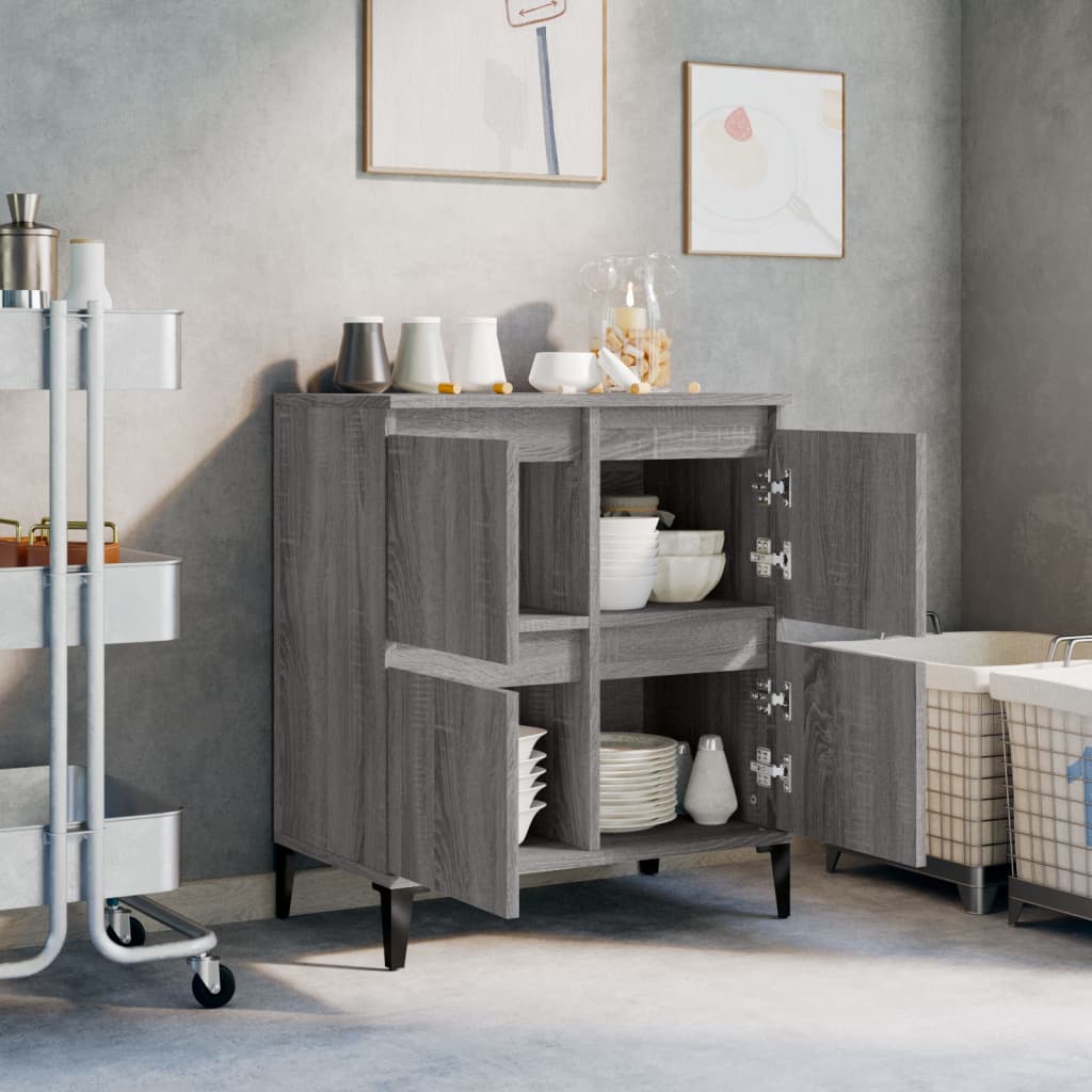 Dressoir 60x35x70 cm bewerkt hout grijs sonoma eikenkleurig is nu te koop bij PeponiXL, paradijselijk wonen!