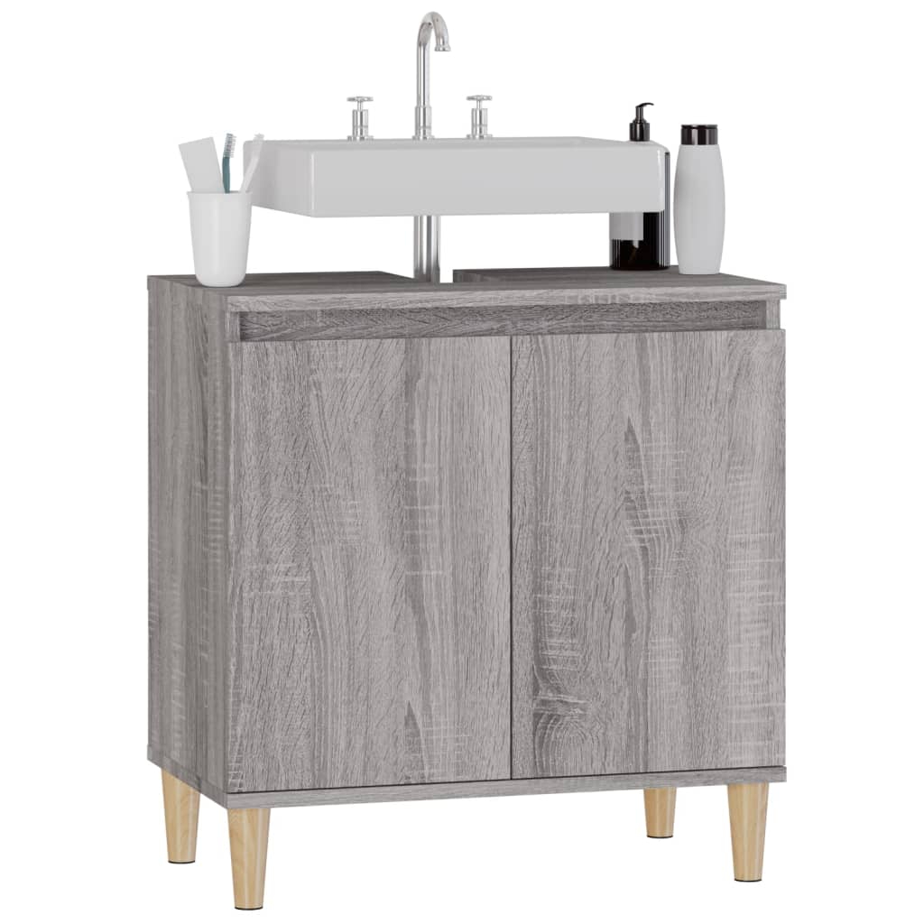 Wastafelkast 58x33x60 cm bewerkt hout grijs sonoma eikenkleurig is nu te koop bij PeponiXL, paradijselijk wonen!