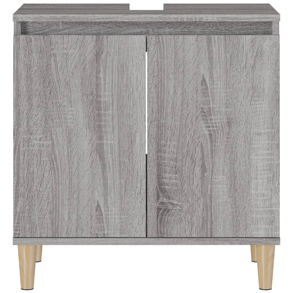 Wastafelkast 58x33x60 cm bewerkt hout grijs sonoma eikenkleurig is nu te koop bij PeponiXL, paradijselijk wonen!
