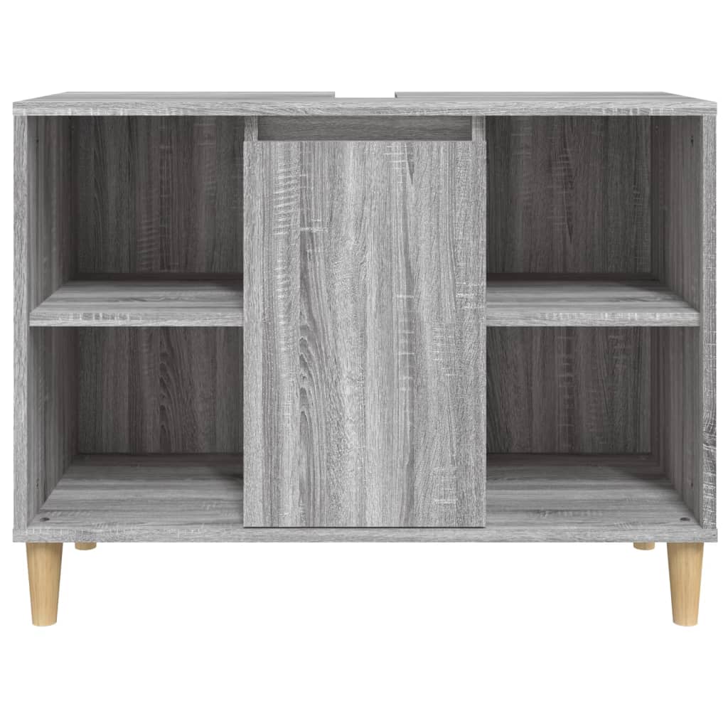 Wastafelkast 80x33x60 cm bewerkt hout grijs sonoma eikenkleurig is nu te koop bij PeponiXL, paradijselijk wonen!