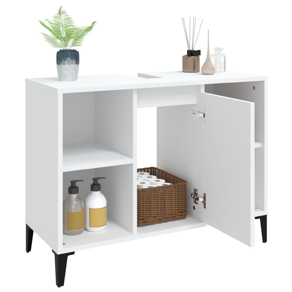 Wastafelkast 80x33x60 cm bewerkt hout wit is nu te koop bij PeponiXL, paradijselijk wonen!