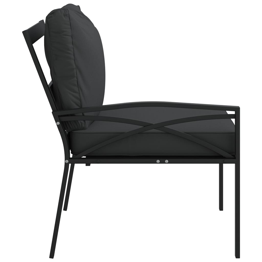 Tuinstoelen met grijze kussens 2 st 62x75x79 cm staal is nu te koop bij PeponiXL, paradijselijk wonen!
