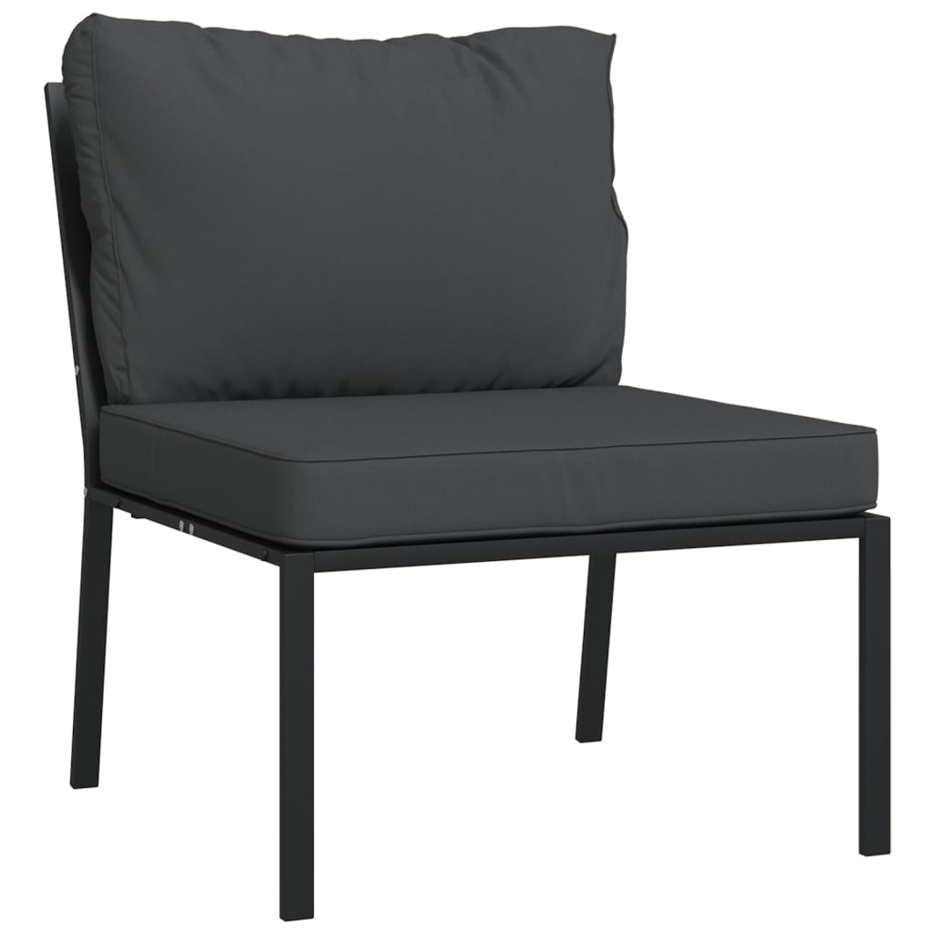 Tuinstoelen met grijze kussens 2 st 60x74x79 cm staal is nu te koop bij PeponiXL, paradijselijk wonen!