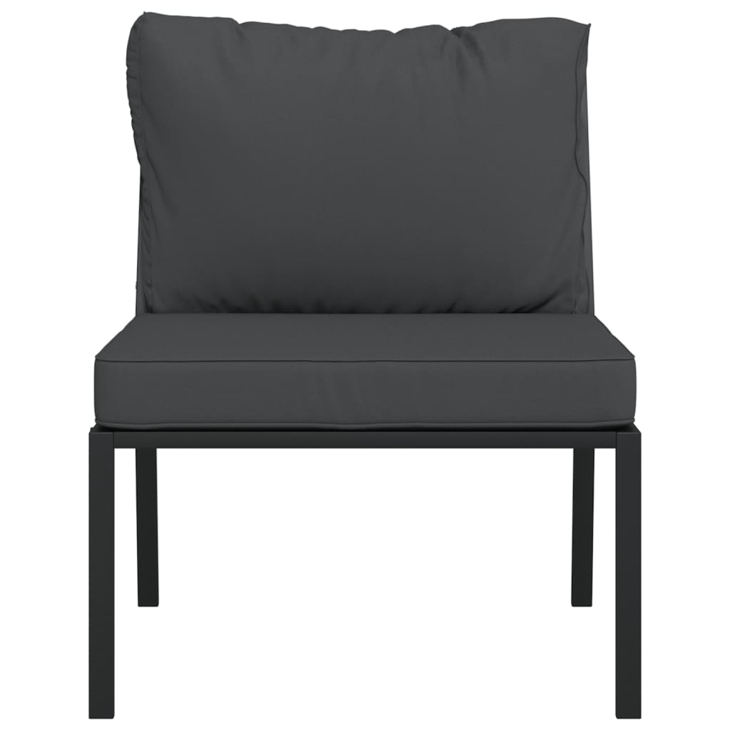 Tuinstoelen met grijze kussens 2 st 60x74x79 cm staal is nu te koop bij PeponiXL, paradijselijk wonen!