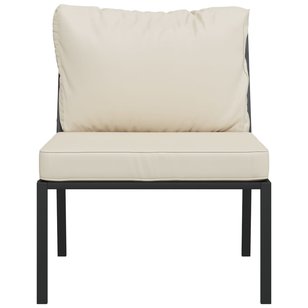 Tuinstoelen met zandkleurige kussens 2 st 60x74x79 cm staal is nu te koop bij PeponiXL, paradijselijk wonen!