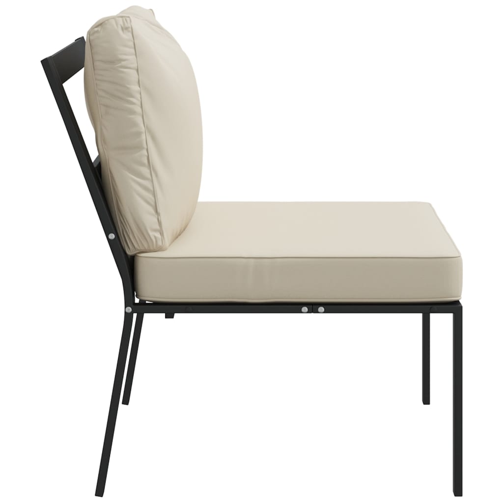 Tuinstoelen met zandkleurige kussens 2 st 60x74x79 cm staal is nu te koop bij PeponiXL, paradijselijk wonen!