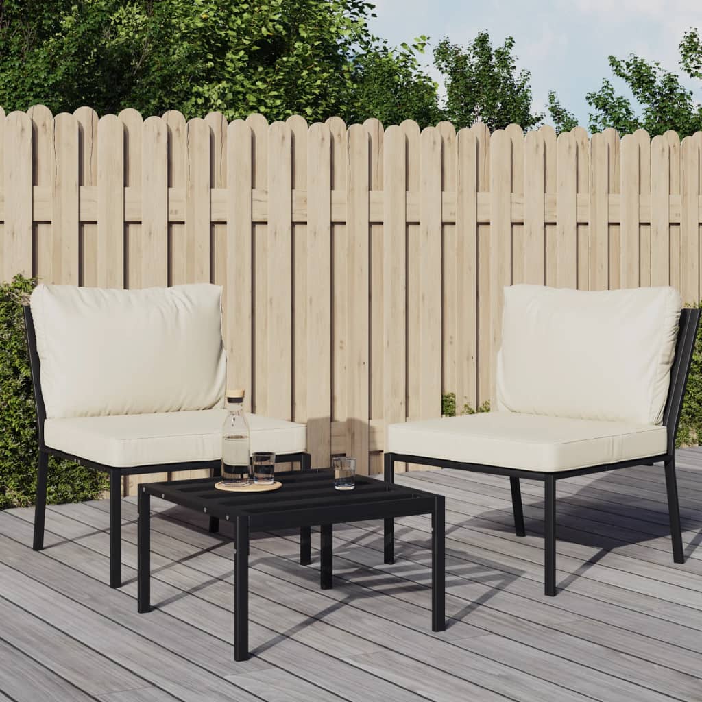 Tuinstoelen met zandkleurige kussens 2 st 60x74x79 cm staal is nu te koop bij PeponiXL, paradijselijk wonen!