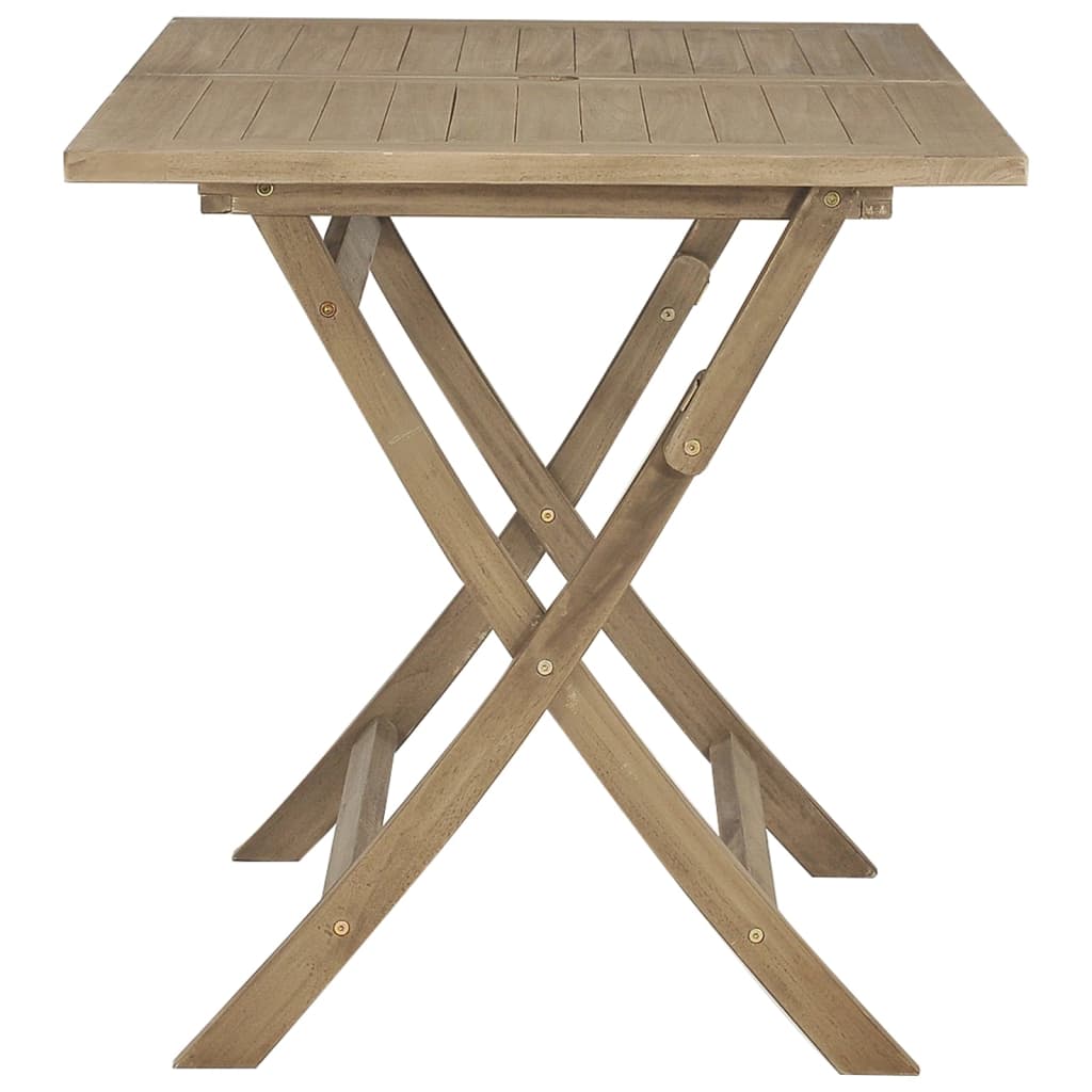 Tuintafel inklapbaar 120x70x75 cm massief teakhout grijs is nu te koop bij PeponiXL, paradijselijk wonen!