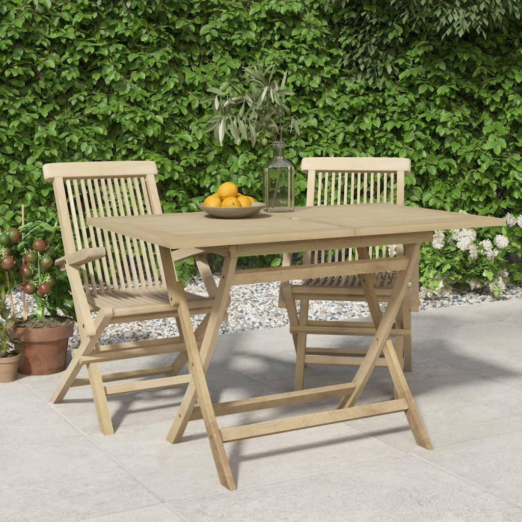 Tuintafel inklapbaar 120x70x75 cm massief teakhout grijs is nu te koop bij PeponiXL, paradijselijk wonen!