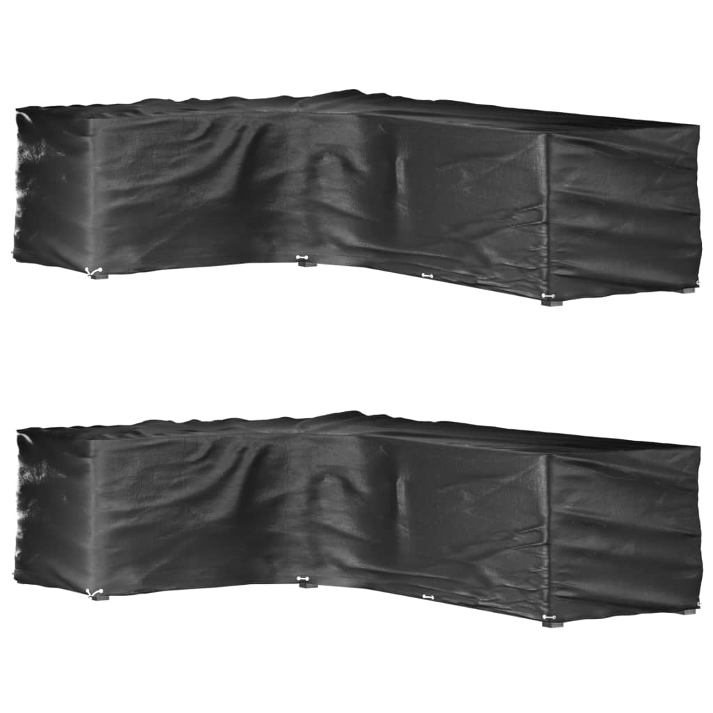 Tuinmeubelhoezen L-vormig 2 st 18 oogjes 220x285x80 cm is nu te koop bij PeponiXL, paradijselijk wonen!