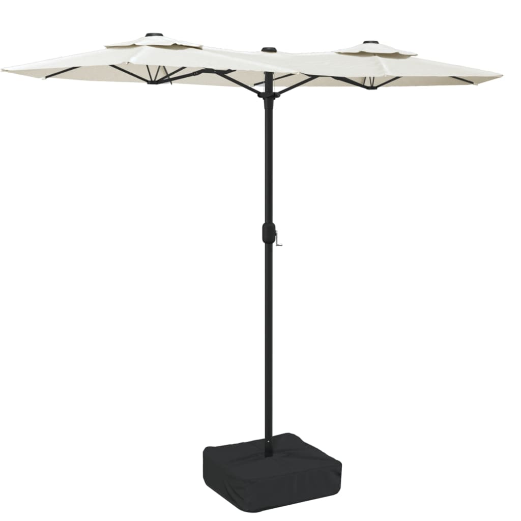 Parasol dubbel dak 316x145 cm zandwit is nu te koop bij PeponiXL, paradijselijk wonen!