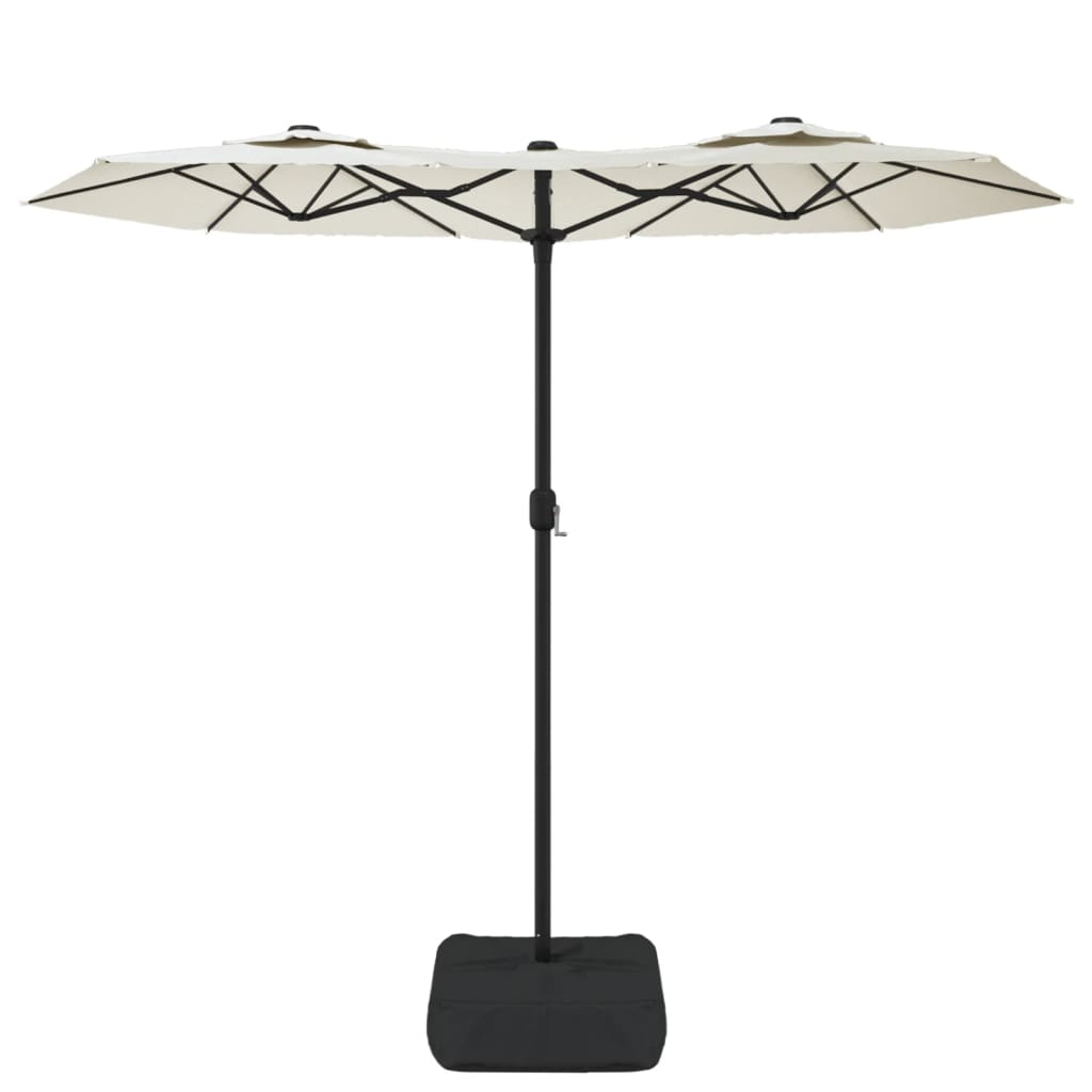Parasol dubbel dak 316x145 cm zandwit is nu te koop bij PeponiXL, paradijselijk wonen!