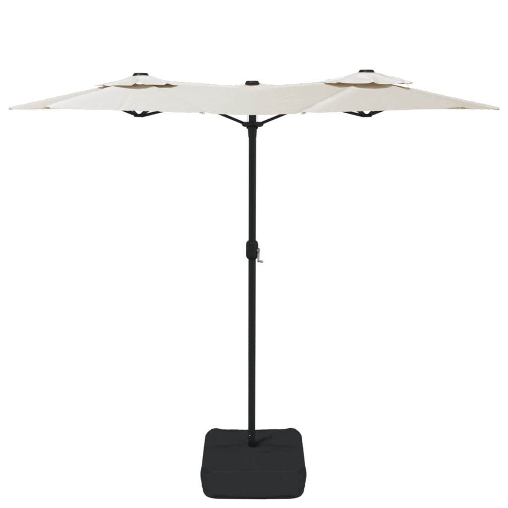 Parasol dubbel dak 316x145 cm zandwit is nu te koop bij PeponiXL, paradijselijk wonen!