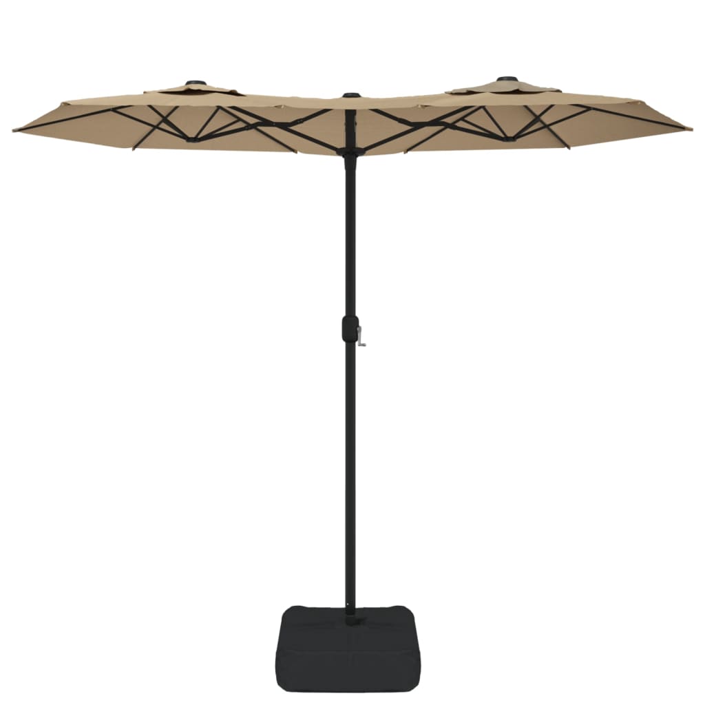 Parasol dubbel dak 316x145 cm taupe is nu te koop bij PeponiXL, paradijselijk wonen!