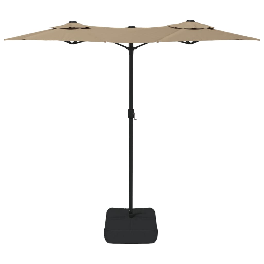 Parasol dubbel dak 316x145 cm taupe is nu te koop bij PeponiXL, paradijselijk wonen!