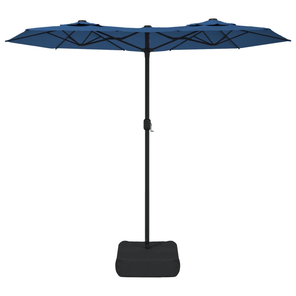 Parasol dubbel dak met LED 316x145 cm azuurblauw is nu te koop bij PeponiXL, paradijselijk wonen!