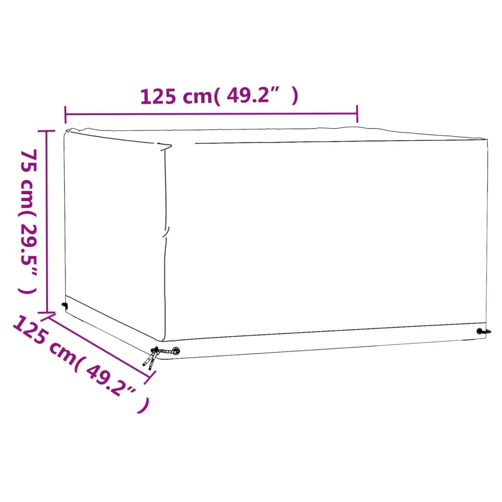 Tuinmeubelhoes met 8 oogjes vierkant 125x125x75 cm is nu te koop bij PeponiXL, paradijselijk wonen!