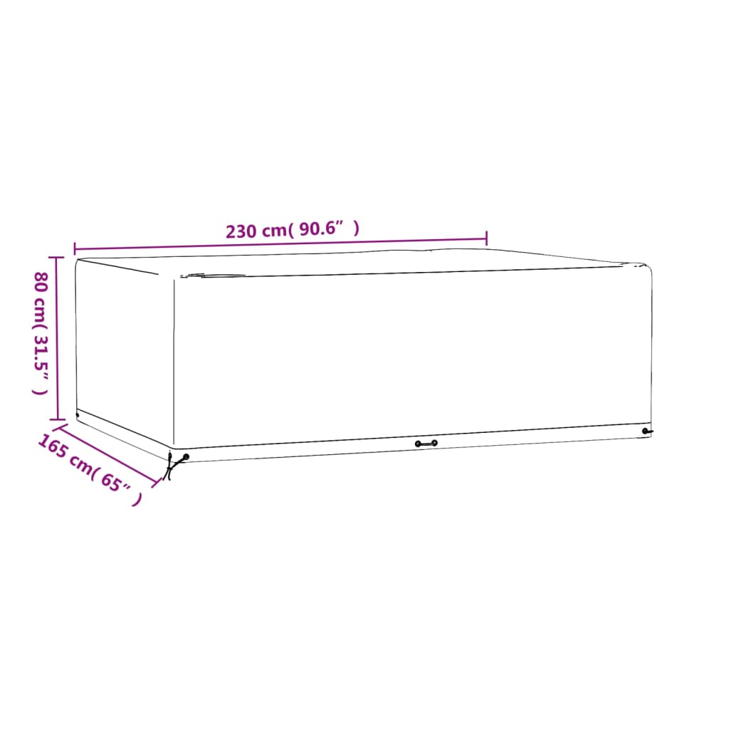 Tuinmeubelhoes met 12 oogjes rechthoekig 230x165x80 cm is nu te koop bij PeponiXL, paradijselijk wonen!