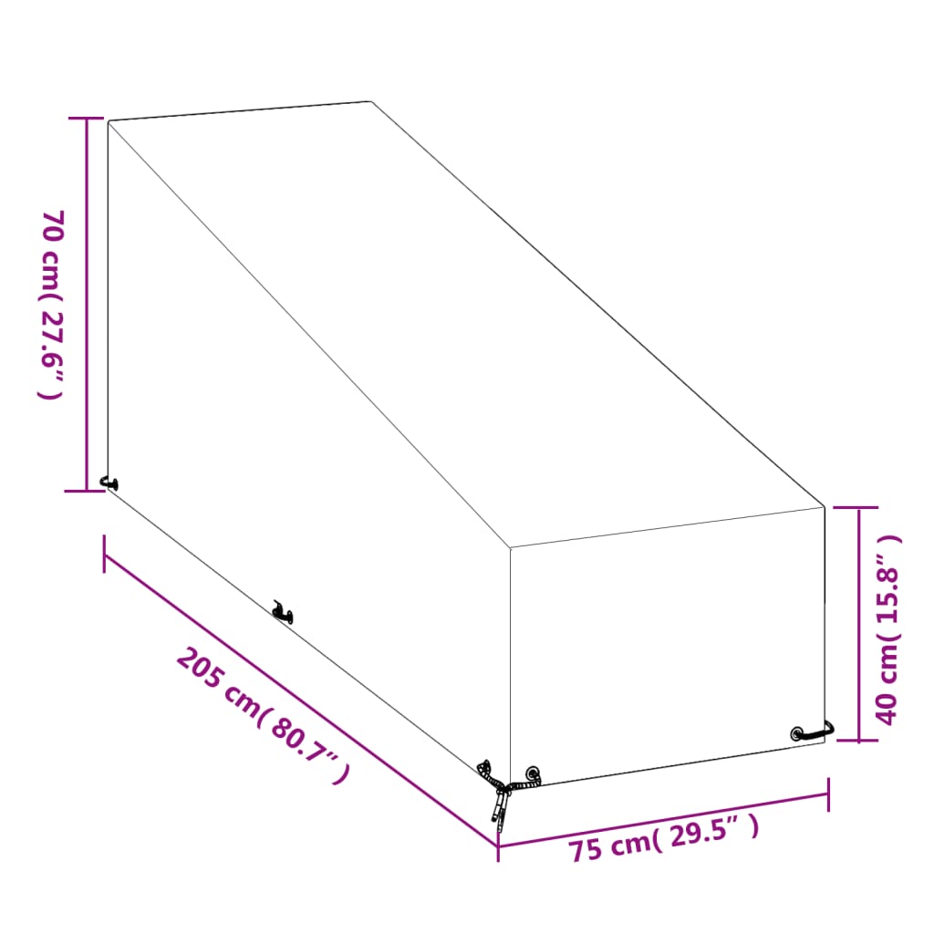 Ligbedhoes met 12 oogjes 205x75x40/70 cm polyetheen is nu te koop bij PeponiXL, paradijselijk wonen!