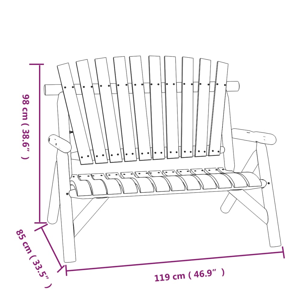 Tuinbank 2-zits 119x85x98 cm massief vurenhout is nu te koop bij PeponiXL, paradijselijk wonen!
