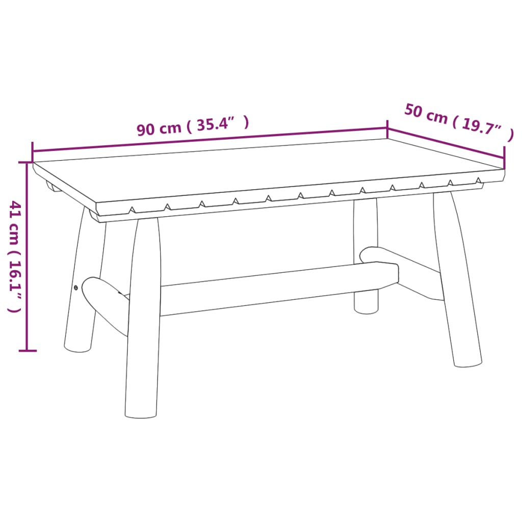 Salontafel 90x50x41 cm massief vurenhout is nu te koop bij PeponiXL, paradijselijk wonen!