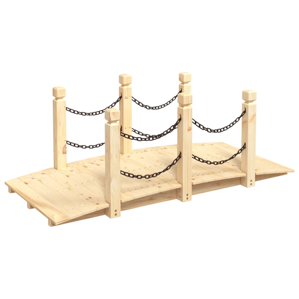 Tuinbrug met kettingrails 150x67x56 cm massief vurenhout is nu te koop bij PeponiXL, paradijselijk wonen!