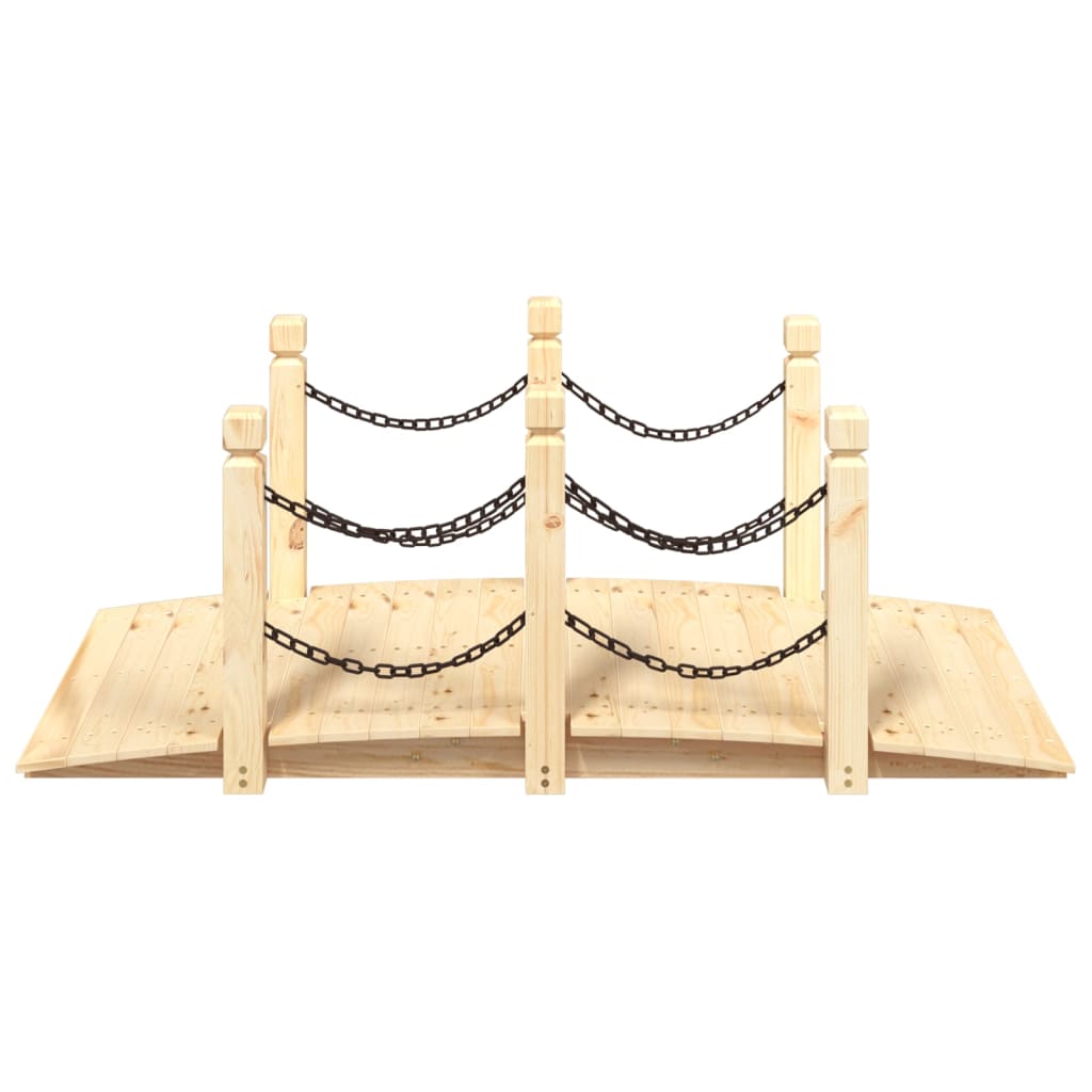 Tuinbrug met kettingrails 150x67x56 cm massief vurenhout is nu te koop bij PeponiXL, paradijselijk wonen!