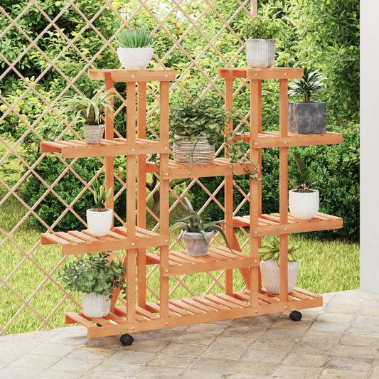 Plantenstandaard met wielen 110x25x115 cm massief vurenhout is nu te koop bij PeponiXL, paradijselijk wonen!