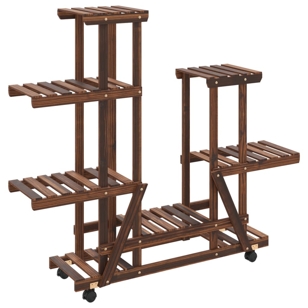 Plantenstandaard met wielen 95x25x101 cm massief vurenhout is nu te koop bij PeponiXL, paradijselijk wonen!