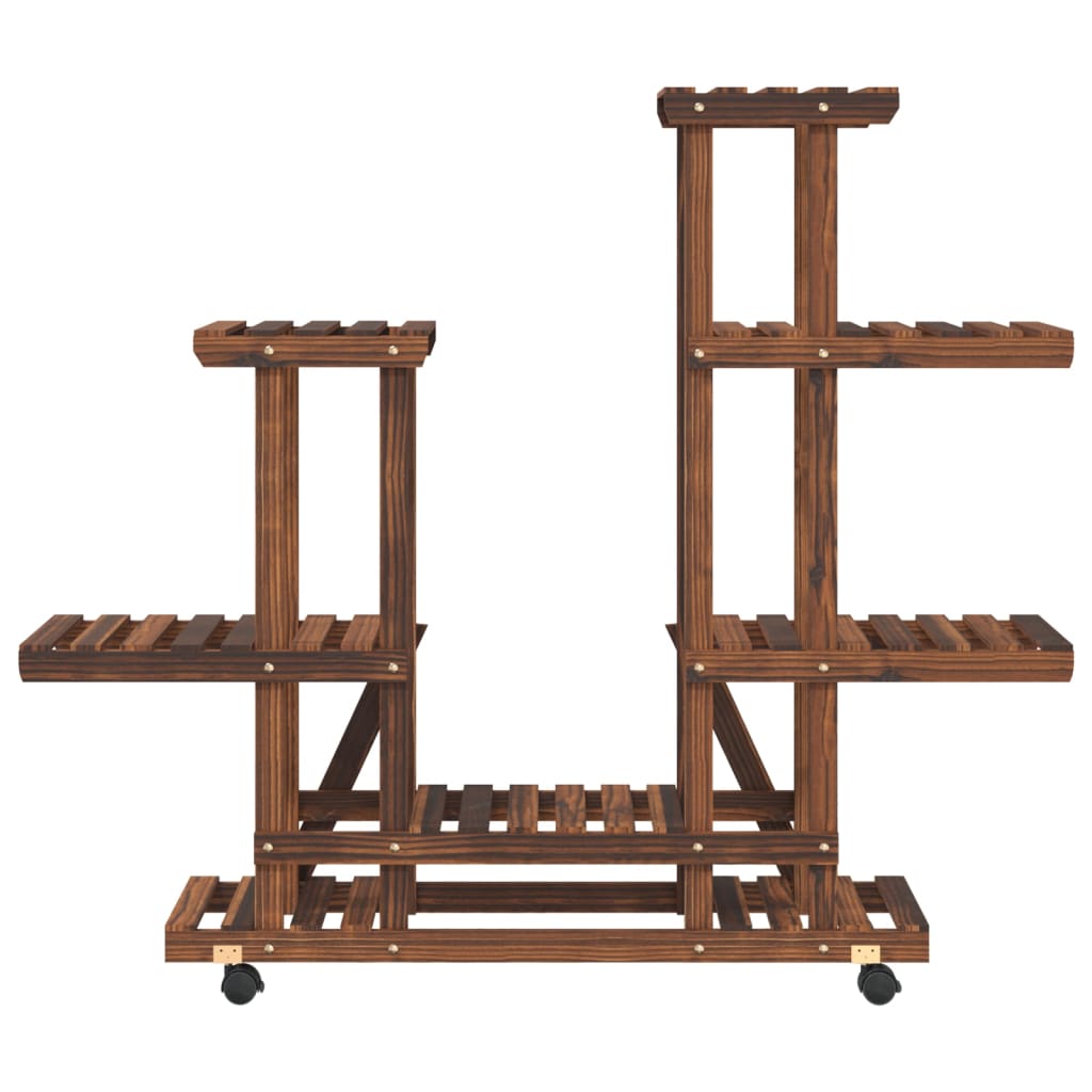 Plantenstandaard met wielen 95x25x101 cm massief vurenhout is nu te koop bij PeponiXL, paradijselijk wonen!