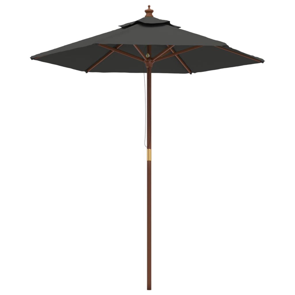 Parasol met houten paal 196x231 cm antracietkleurig is nu te koop bij PeponiXL, paradijselijk wonen!