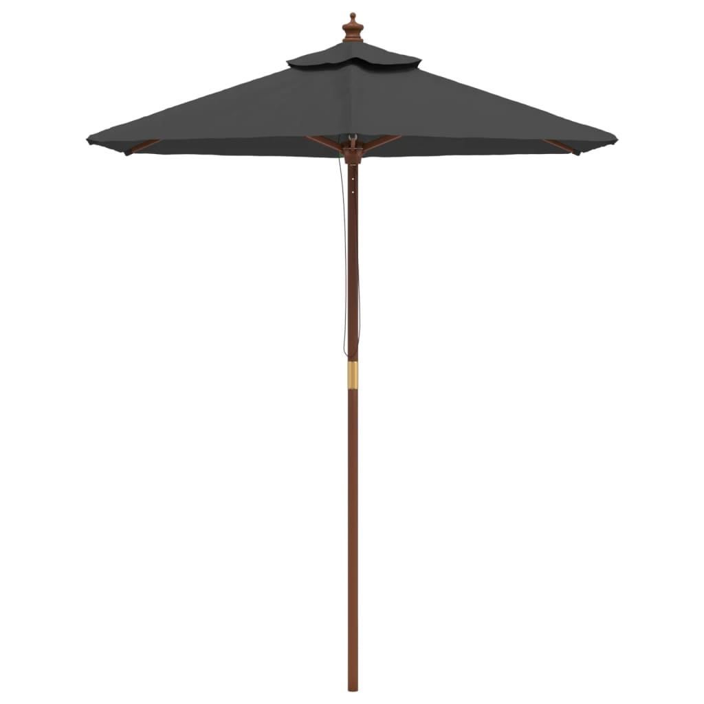 Parasol met houten paal 196x231 cm antracietkleurig is nu te koop bij PeponiXL, paradijselijk wonen!