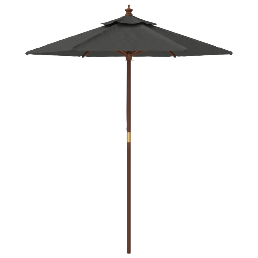 Parasol met houten paal 196x231 cm antracietkleurig is nu te koop bij PeponiXL, paradijselijk wonen!