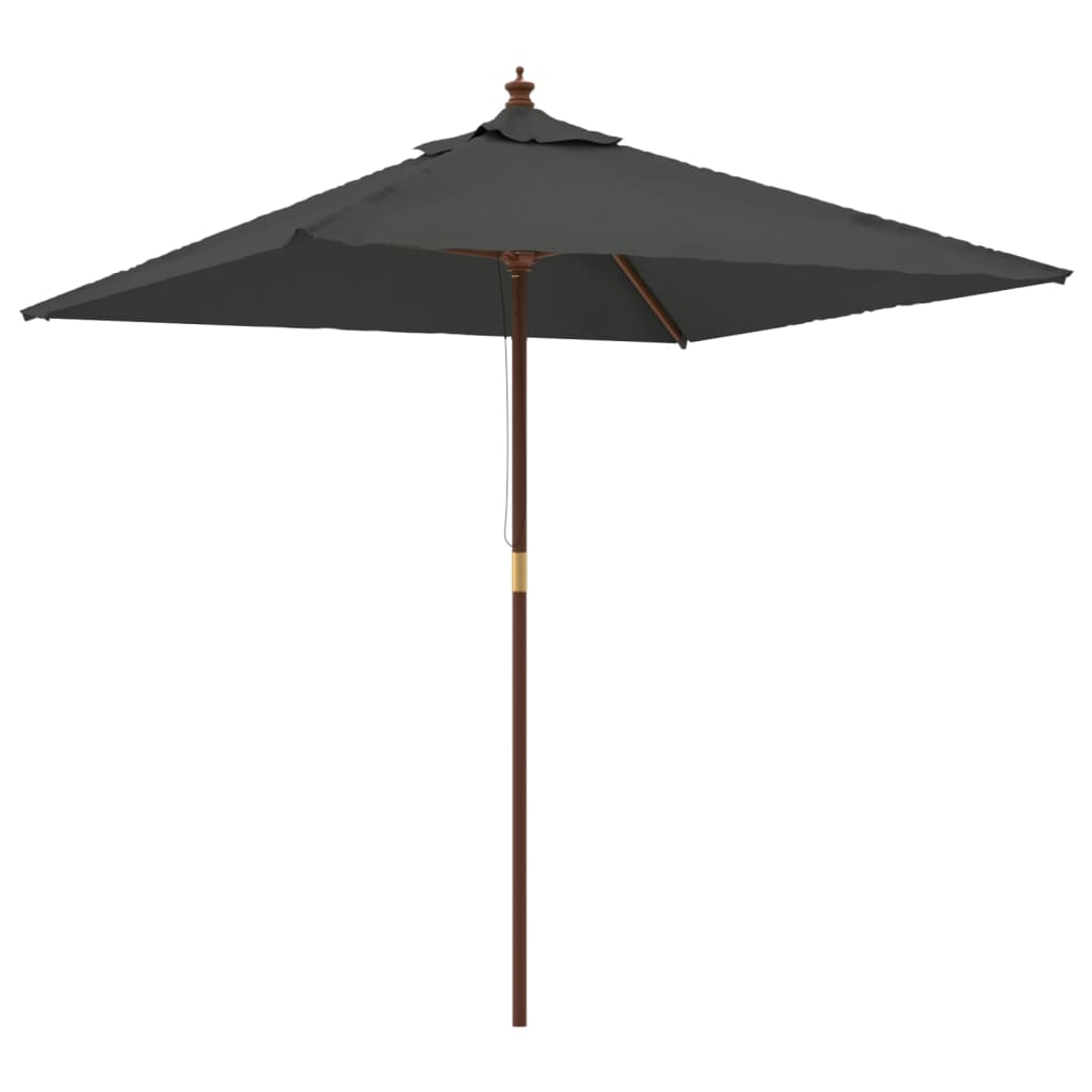 Parasol met houten paal 198x198x231 cm antracietkleurig is nu te koop bij PeponiXL, paradijselijk wonen!
