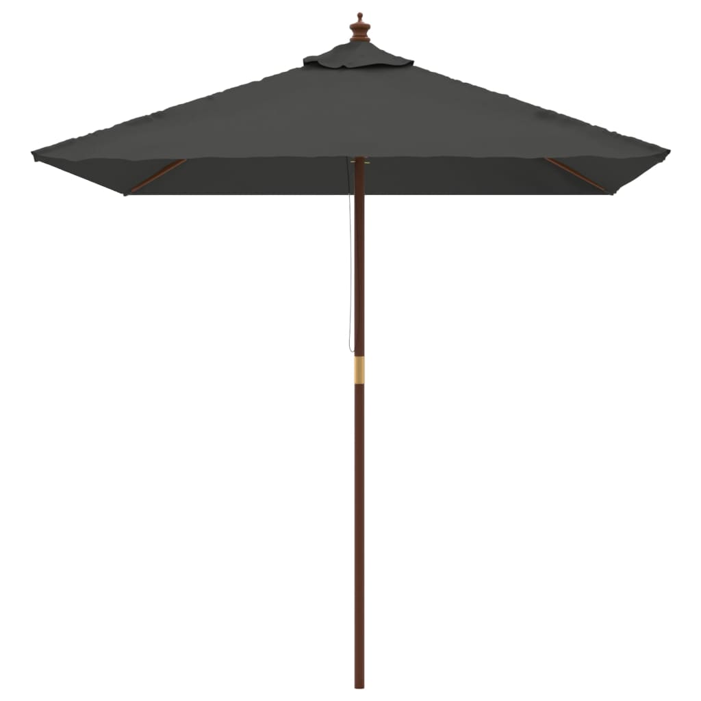 Parasol met houten paal 198x198x231 cm antracietkleurig is nu te koop bij PeponiXL, paradijselijk wonen!