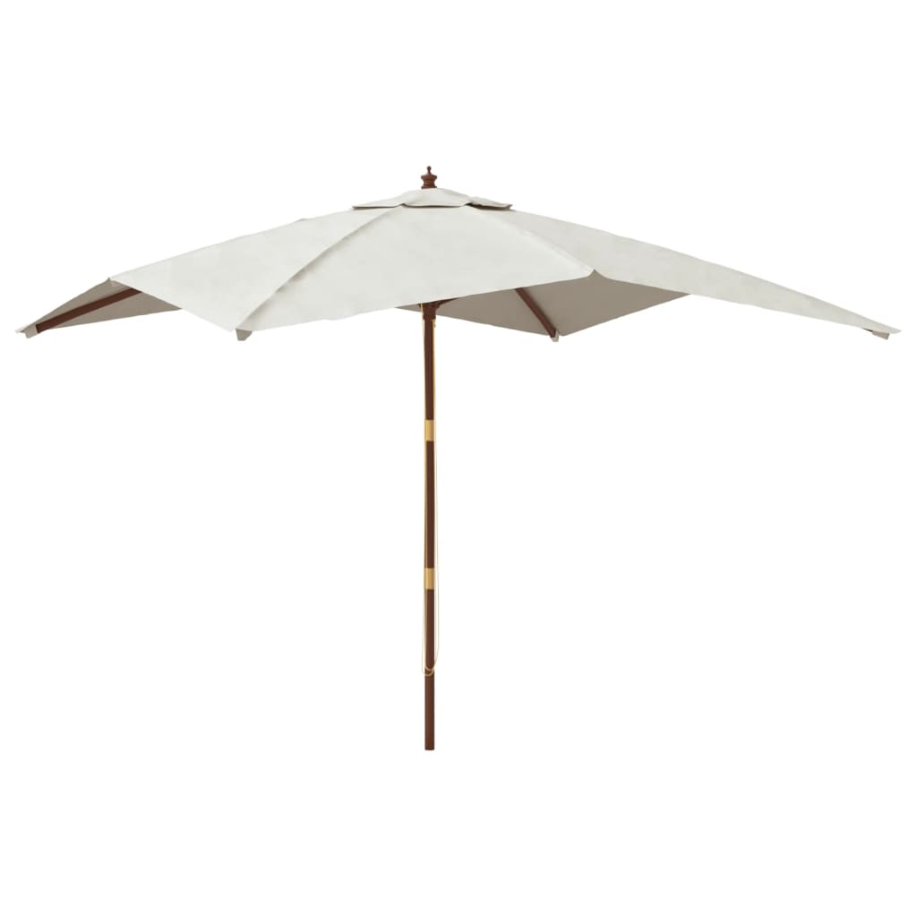 Parasol met houten paal 300x300x273 cm zandkleurig is nu te koop bij PeponiXL, paradijselijk wonen!
