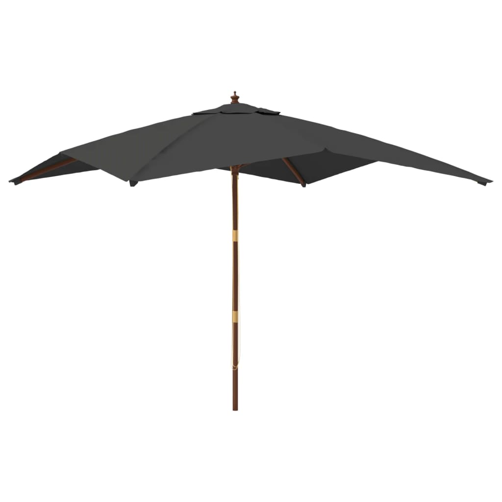 Parasol met houten paal 300x300x273 cm antracietkleurig is nu te koop bij PeponiXL, paradijselijk wonen!
