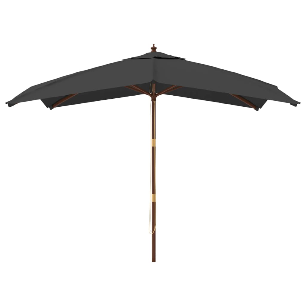 Parasol met houten paal 300x300x273 cm antracietkleurig is nu te koop bij PeponiXL, paradijselijk wonen!