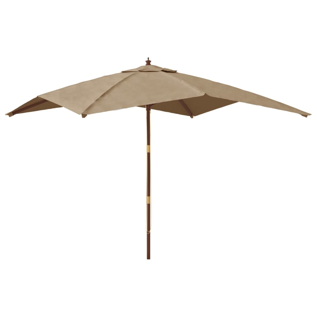 Parasol met houten paal 300x300x273 cm taupe is nu te koop bij PeponiXL, paradijselijk wonen!