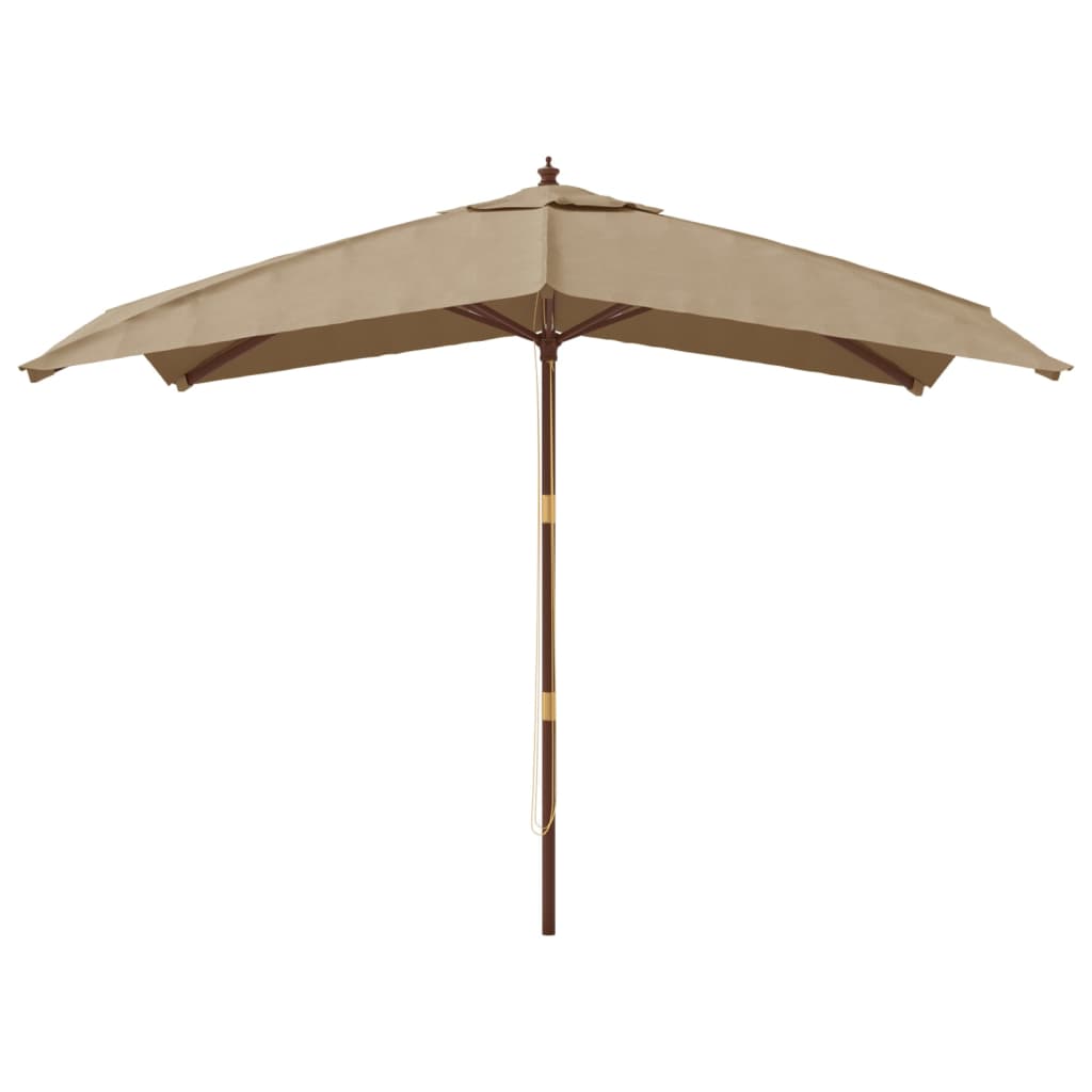 Parasol met houten paal 300x300x273 cm taupe is nu te koop bij PeponiXL, paradijselijk wonen!