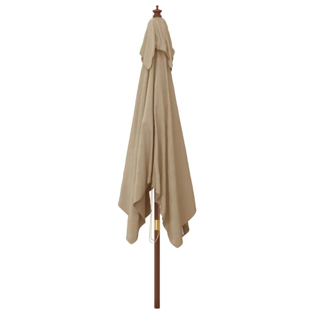 Parasol met houten paal 300x300x273 cm taupe is nu te koop bij PeponiXL, paradijselijk wonen!