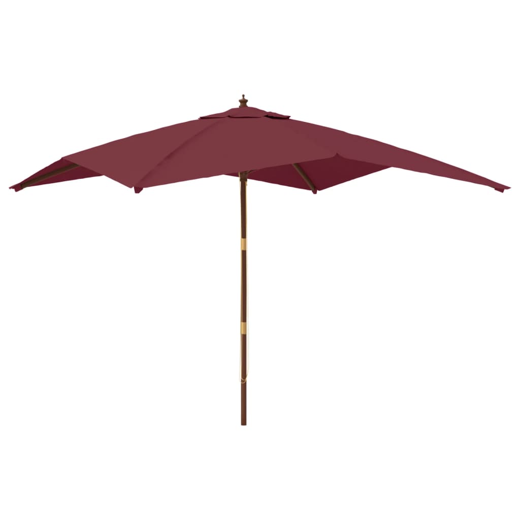 Parasol met houten paal 300x300x273 cm bordeauxrood is nu te koop bij PeponiXL, paradijselijk wonen!