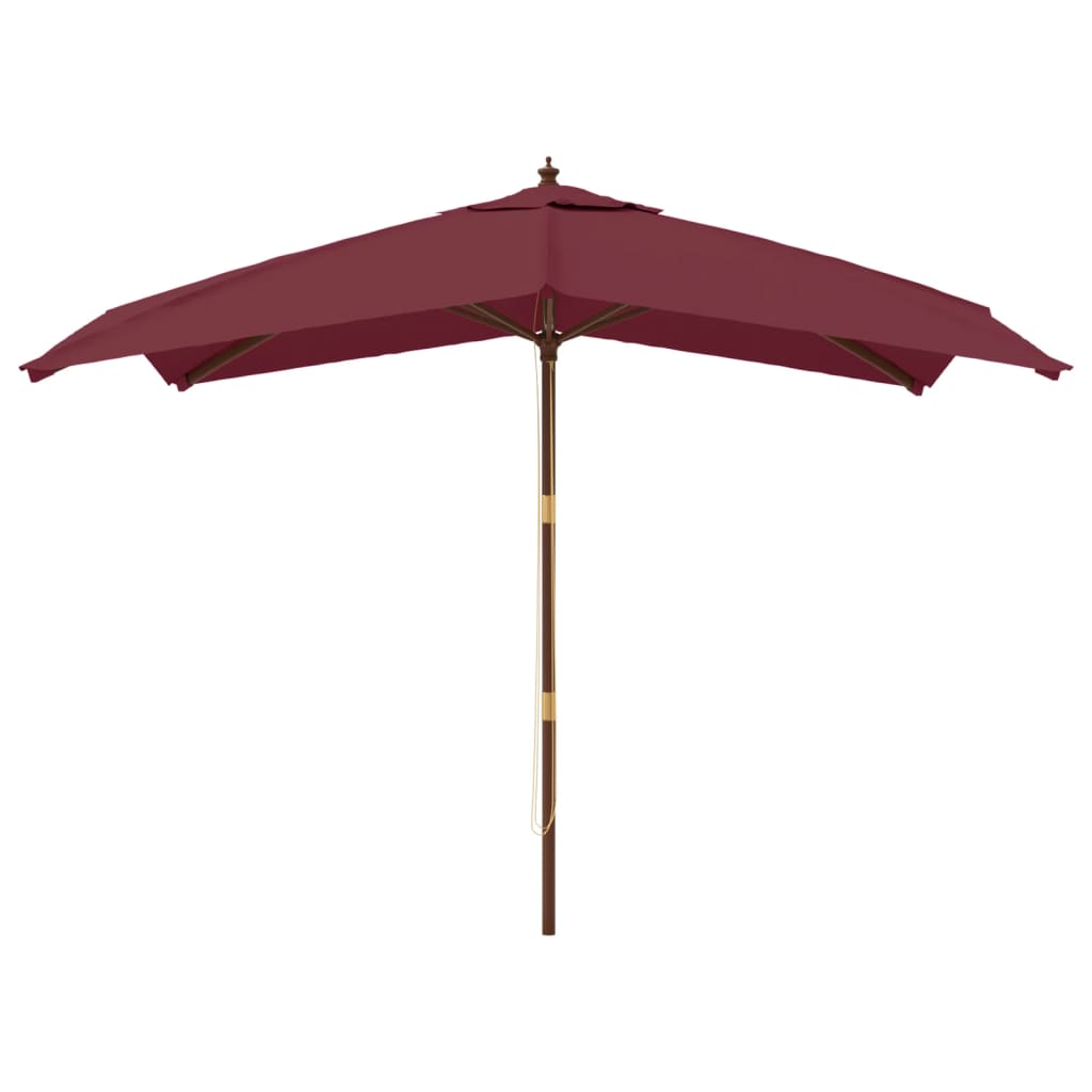 Parasol met houten paal 300x300x273 cm bordeauxrood is nu te koop bij PeponiXL, paradijselijk wonen!