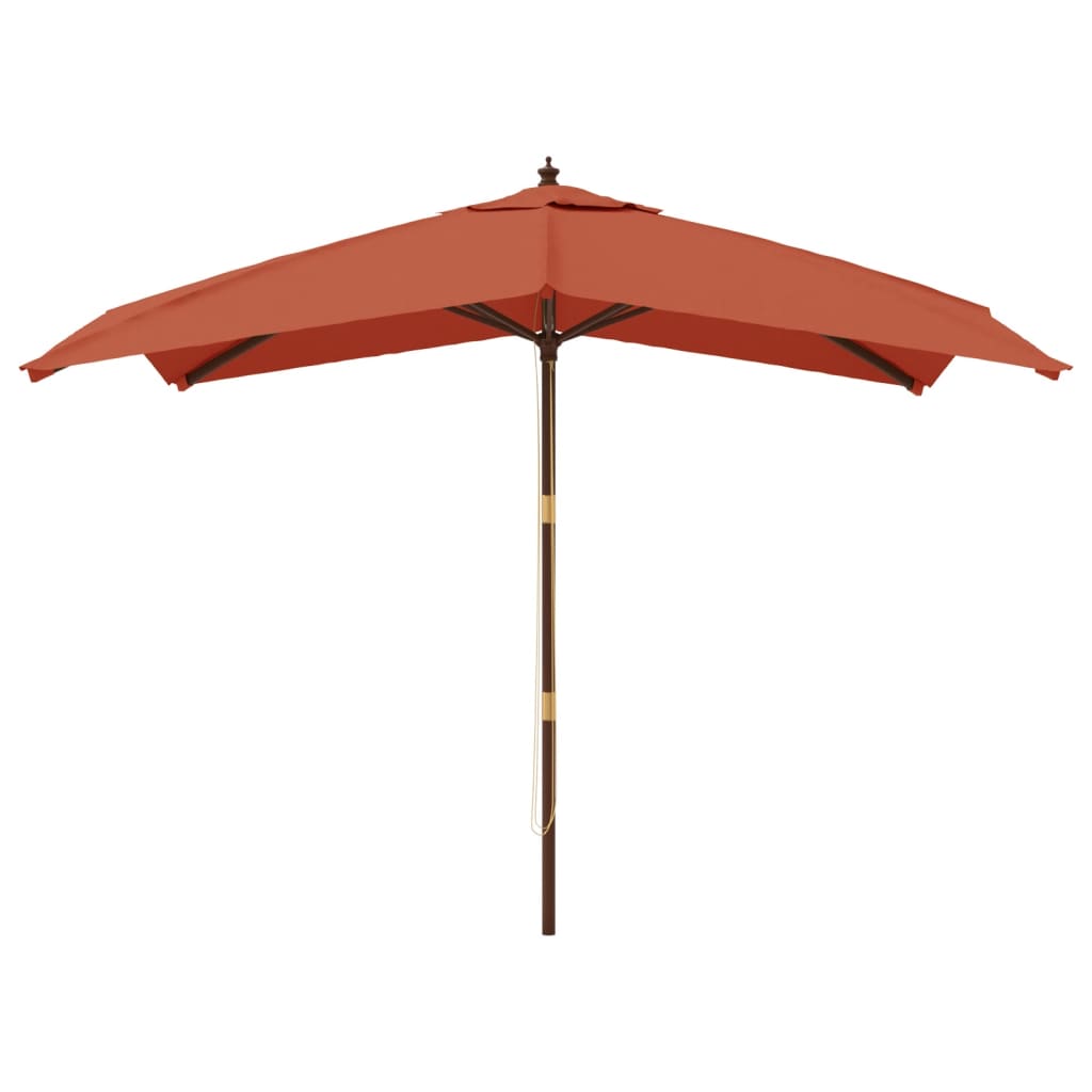 Parasol met houten paal 300x300x273 cm terracottakleurig is nu te koop bij PeponiXL, paradijselijk wonen!