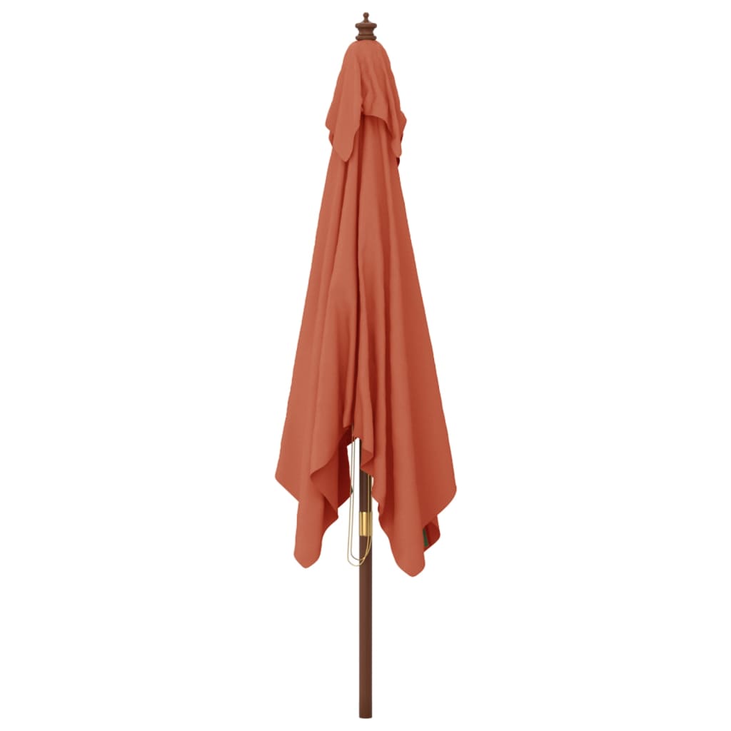 Parasol met houten paal 300x300x273 cm terracottakleurig is nu te koop bij PeponiXL, paradijselijk wonen!